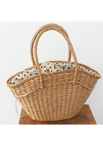 Kadın Çanta Hasır Dokuma Bayanlar Omuz Çantası Plaj Saman Büyük Kapasiteli Taşınabilir Nokta Büyük Sepet Cüzdan A (Yurt Dışından) fiyatları