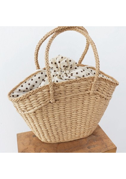 Kadın Çanta Hasır Dokuma Bayanlar Omuz Çantası Plaj Saman Büyük Kapasiteli Taşınabilir Nokta Büyük Sepet Cüzdan A (Yurt Dışından) fırsatları