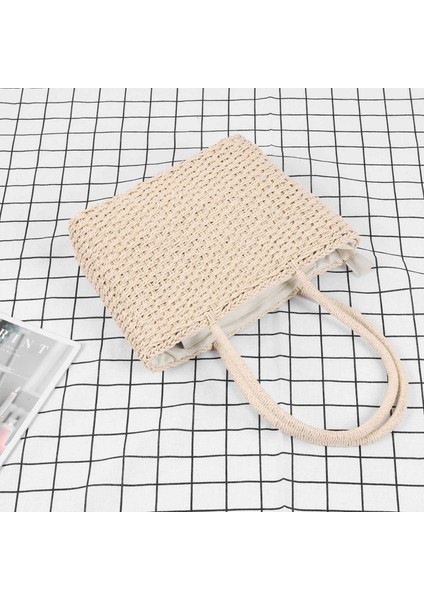 Kadın Yaz Boho Plaj Vintage Dokuma El Yapımı Örme Hasır Hasır Kamış Örgü Çanta Omuz Çantaları Rahat Moda Tote (Yurt Dışından) fiyatları