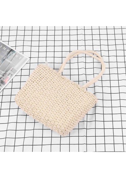 Kadın Yaz Boho Plaj Vintage Dokuma El Yapımı Örme Hasır Hasır Kamış Örgü Çanta Omuz Çantaları Rahat Moda Tote (Yurt Dışından) modelleri