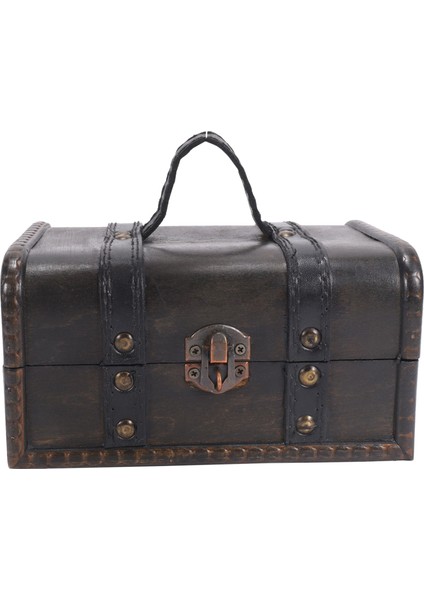 Retro Hazine Sandığı Vintage Ahşap Saklama Kutusu Antika Tarzı Takı Organizatör Dolap Jewerly Biblo Şifre (Yurt Dışından)
