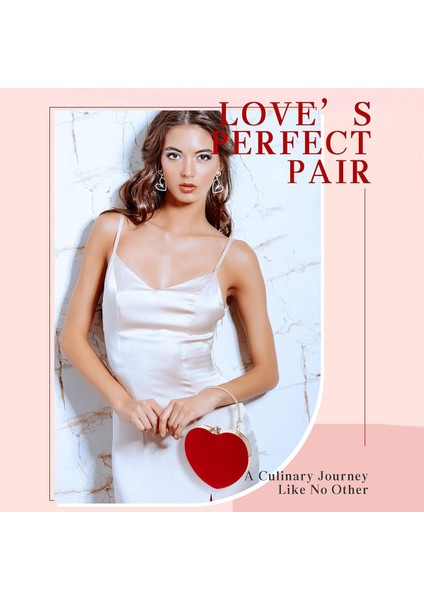 Kadife Kalp Şeklinde Çanta Debriyaj Akşam Çanta Rhinestone Omuz Çanta Sevgililer Parti Balo Için (Yurt Dışından) fiyatları