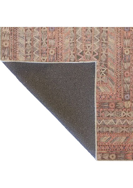 Kahverengi Geometrik Desenli Dokuma Taban Halı MIRAVIP346 fırsatları