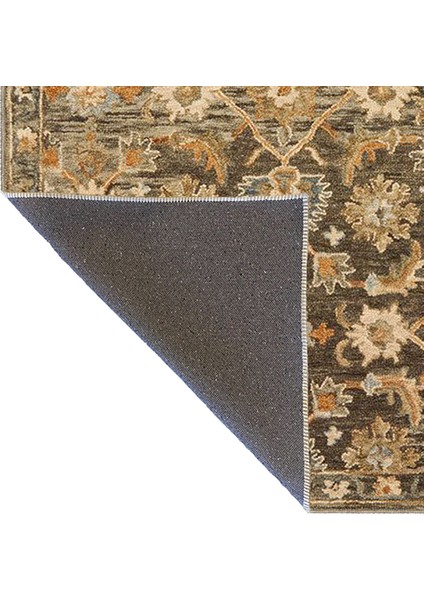Kahverengi ve Sarı Tonlarda Geleneksel Desenli Dokuma Taban Halı MIRAVIP325 fırsatları