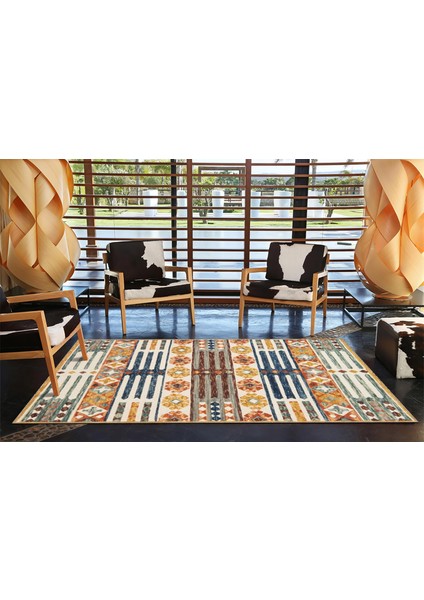 Turuncu Tonlarında Çiçekli Üçgen Desenli Dokuma Taban Halı MIRAVIP335 modelleri