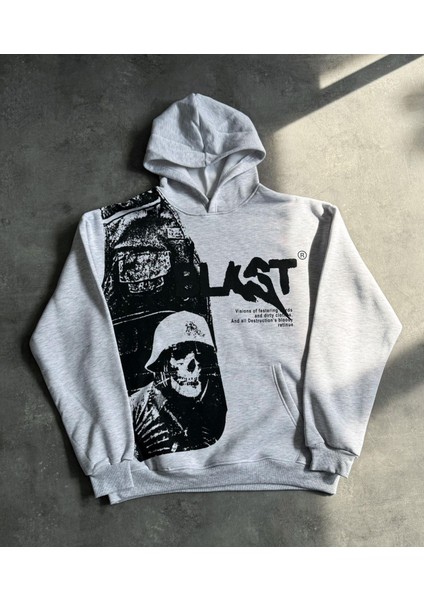 Last Skeleton Gothic Full Beyaz Oversize Sweatshirt