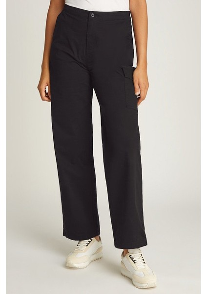 Kadın Brushed Casual Pantolon - Siyah