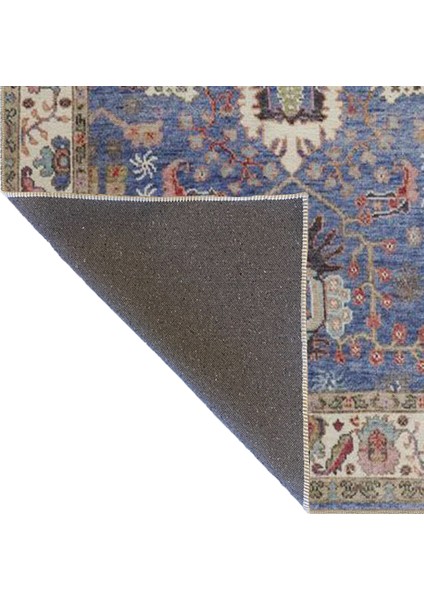 Krem ve Lacivert Renkli Pastel Boyalı Geleneksel Desenli Dokuma Taban Halı MIRAVIP384 fırsatları