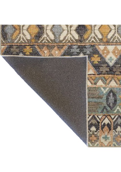 Kahve Tonlarda Geometrik Desenli Dokuma Taban Halı MIRAVIP389