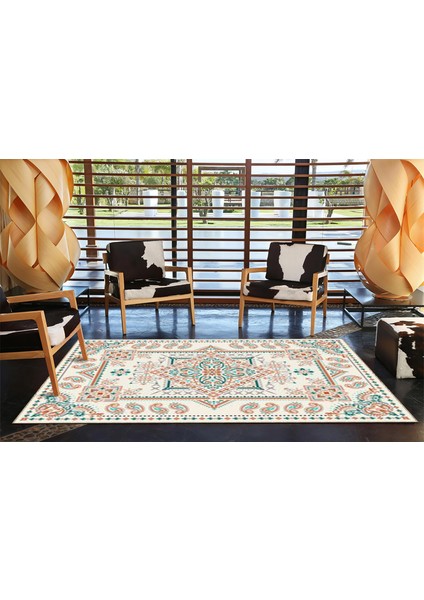 Geometrik Desenli Krem Tonlarında Dekoratif Halı MIRAVIP398 modelleri