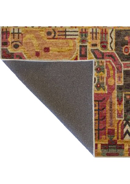 Kahverengi Tonlarda Modern Desenli Dekoratif Halı MIRAVIP448 fırsatları