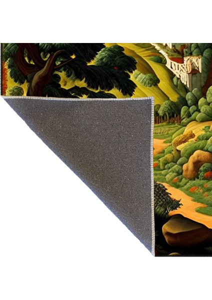 Renkli Manzara Desenli Modern Dokuma Taban ve Dekoratif Halı MIRAVIP426
