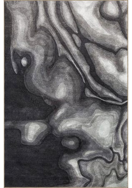 Pastel Boyalı Siyah Modern Dekoratif Halı MIRAVIP472 fiyatları