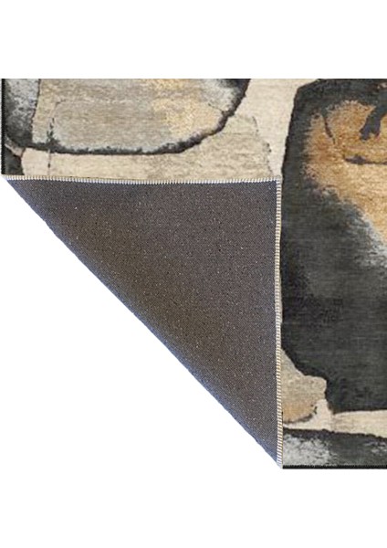 Gri Temalı ve Pastel Boyalı Desenli Dekoratif Halı MIRAVIP445 fırsatları