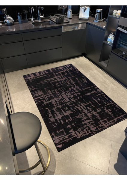 Modern Siyah Tonlarda Dokuma Taban Halı MIRAVIP482