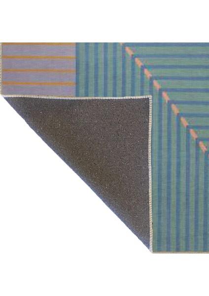 Modern Geometrik Yeşil Renkli Dokuma Taban Halı MIRAVIP485
