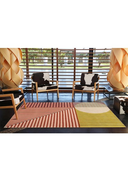 Karışık Renkli Modern Geometrik Dokuma Taban Halı MIRAVIP487 modelleri