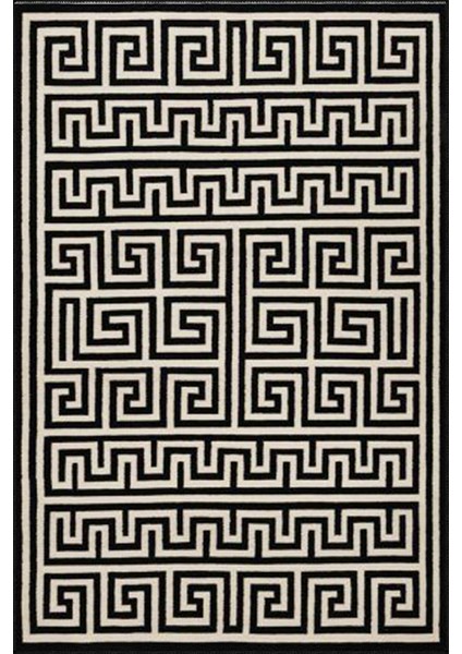 Siyah Renkli Modern Geometrik Dokuma Taban Halı MIRAVIP488 fiyatları