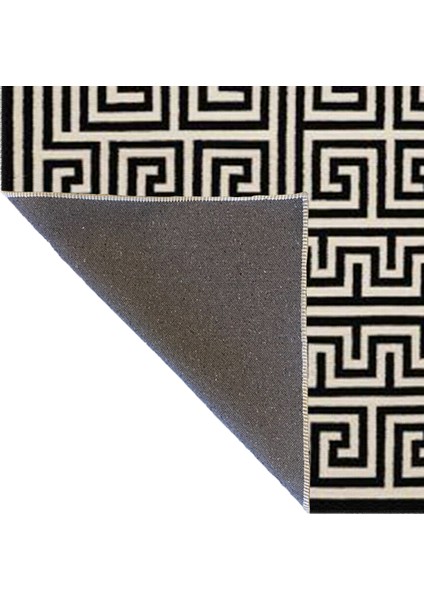 Siyah Renkli Modern Geometrik Dokuma Taban Halı MIRAVIP488 fırsatları