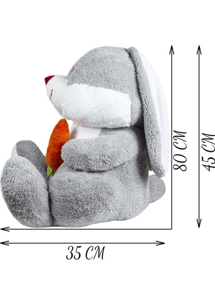 Legosh 80 cm Elinde Havuç Tutan Tavşan