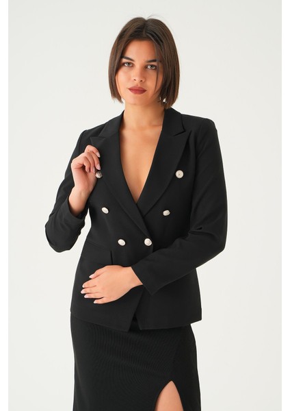 4488 Düğmeli Klasik Celet Siyah