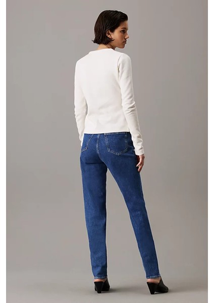 Kadın Mom Jeans Pantolon - Mavi modelleri