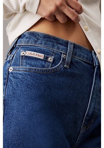 Kadın Mom Jeans Pantolon - Mavi fırsatları