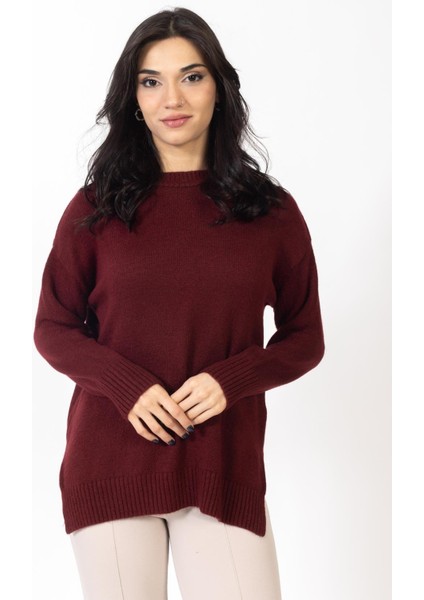 Vs Kadın O Yaka Triko Kazak 20 433 Emy 23K Bordo