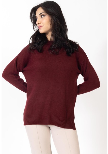 Vs Kadın O Yaka Triko Kazak 20 433 Emy 23K Bordo fiyatları