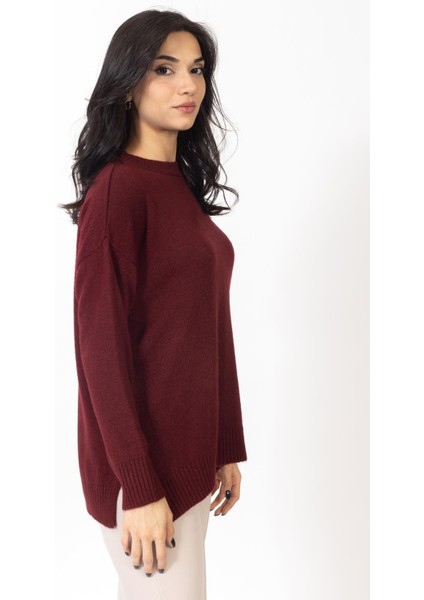 Vs Kadın O Yaka Triko Kazak 20 433 Emy 23K Bordo fırsatları