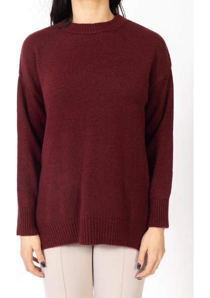 Vs Kadın O Yaka Triko Kazak 20 433 Emy 23K Bordo indirimleri