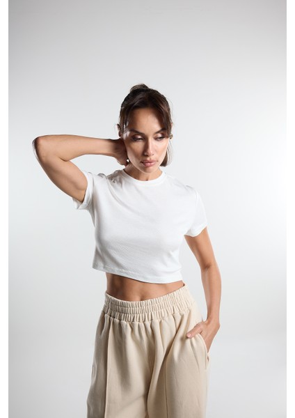 White Soft Crop Top