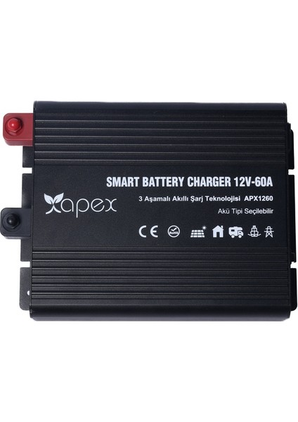 APX1260 Apex 12V 60A Smart Akü Şarj Cihazı
