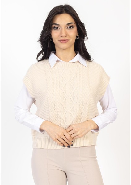 Vs Bayan Triko Kolsuz Kazak 22 503 Emy 23K Bej