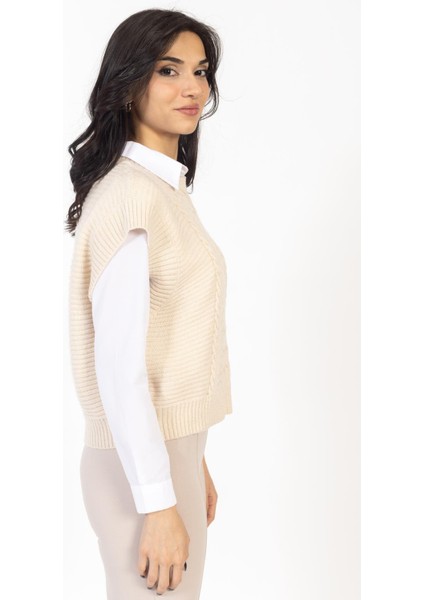 Vs Bayan Triko Kolsuz Kazak 22 503 Emy 23K Bej fırsatları