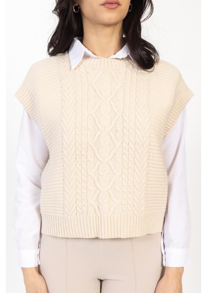 Vs Bayan Triko Kolsuz Kazak 22 503 Emy 23K Bej indirimleri