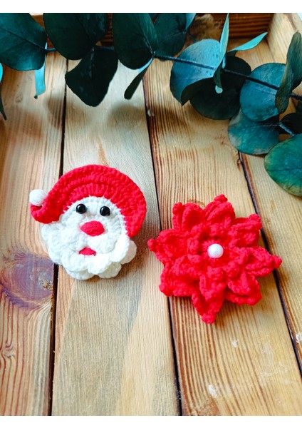 Noel Baba ve Yıldız Çiçek Figürlü Çıtçıtlı Saç Tokası Bebek Çocuk Saç Aksesuarı modelleri