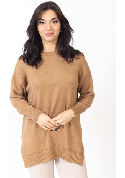 Vs Kadın O Yaka Triko Kazak 20 433 Emy 23K Camel