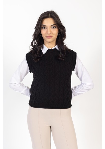 Vs Bayan Triko Kolsuz Kazak 21 359 Emy 23K Siyah modelleri