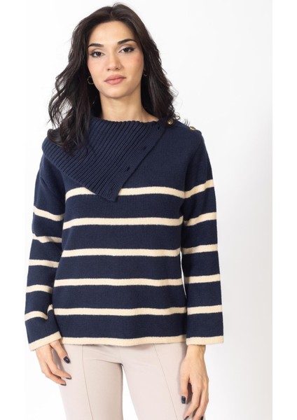 Vs Kadın Bogazlı Triko Kazak 23 464 Emy 23K Lacivert fiyatları