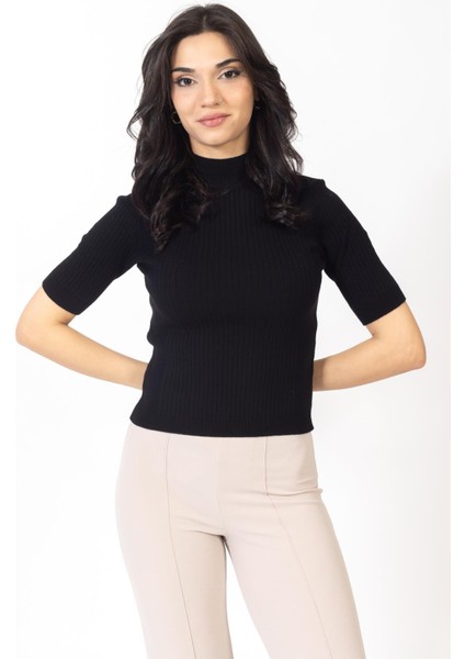 Vs Kadın Yarım Balıkçı Triko Kazak 23 185 Emy 23K Siyah fiyatları
