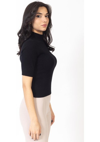 Vs Kadın Yarım Balıkçı Triko Kazak 23 185 Emy 23K Siyah fırsatları