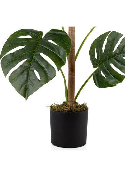 Siyah Saksıda 11 Dal Yapay Monstera Ağacı 105 cm modelleri