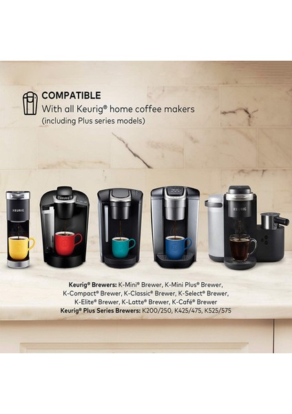 My K Cup 2.0 ve 1.0 K200 250 K425 475 K525 575 Kahve Makinesi Aksesuarları Için 4 Paket Yeniden Kullanılabilir Öğütülmüş Kahve Filtresi (Yurt Dışından)