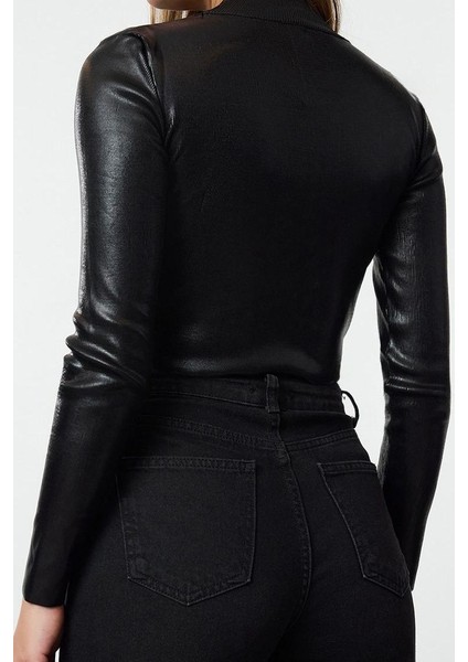 Stil Modern Kadın Crop Standart Kol Dik Yaka Basic Varak Baskılı Triko Kazak fırsatları