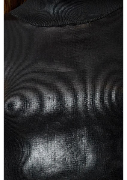 Stil Modern Kadın Crop Standart Kol Dik Yaka Basic Varak Baskılı Triko Kazak indirimleri