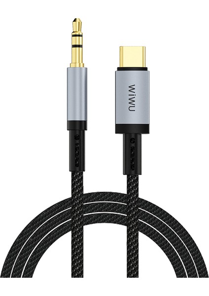 Type-C To 3.5mm Aux Ses Kablosu Wiwu WI-C048 Legend Audio Serisi 1.5m Siyah