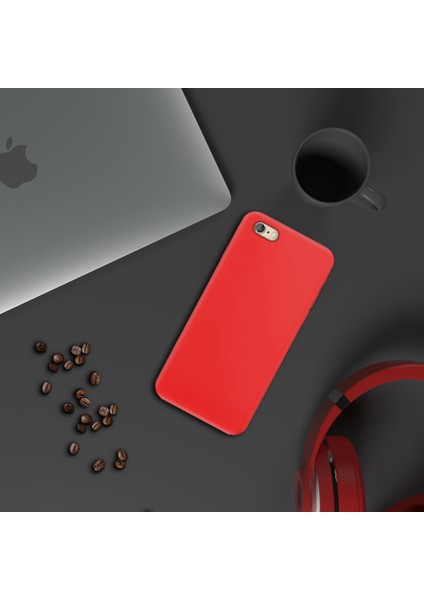 Apple iPhone 6 Ince Mat Silikon Kılıf Kırmızı modelleri