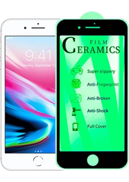 Apple iPhone 8 Kavisli Seramik Ekran Koruyucu Beyaz