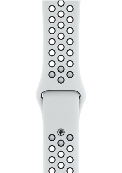 Apple Watch Uyumlu Series 3 44 mm Fileli Kordon Beyaz-Siyah